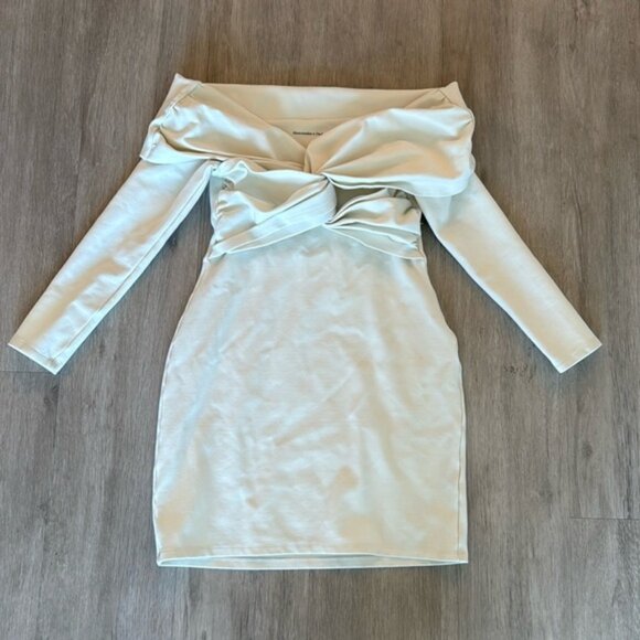 White Abercrombie Off the Shoulder Dress - Picture 1 of 4